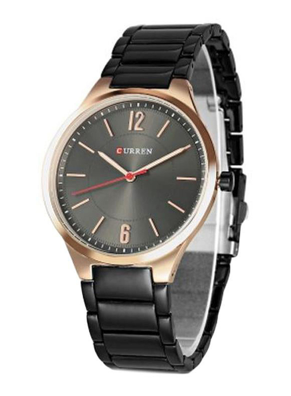 Curren Analog Watch for Men with Stainless Steel Band, Water Resistant, 8280, Black-Black