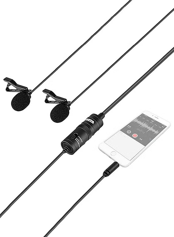 Boya BY-M1DM Omni-Directional Lavalier Microphone, LU-D5707, Black