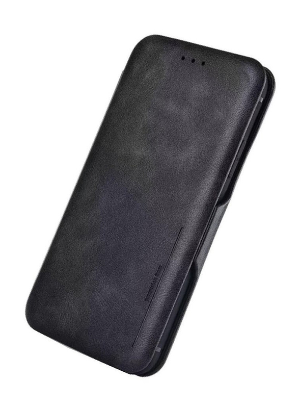 Olliwon Protective Smart PU Leather Card Holder with Auto Magnetic Closure Case Cover for Xiaomi Redmi 12C, Black