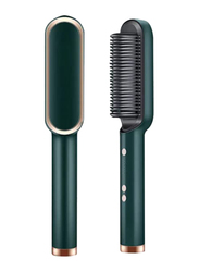 XiuWoo Hair Straightener Brush With Ceramic StylIng Comb, Green