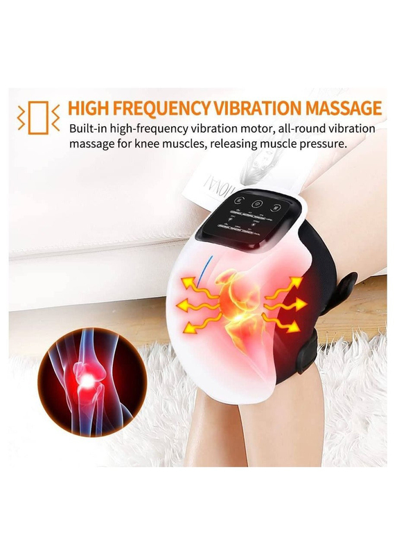 XiuWoo Heat and Kneading Pain Relief Infrared Heated Vibration Knee Massager, White/Black