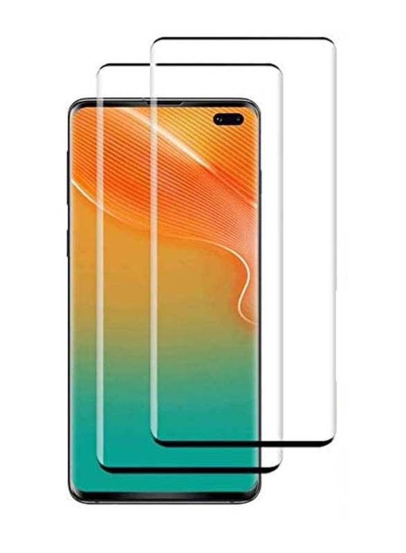 2-Piece Samsung Galaxy S10 Plus 5D Glass Screen Protector, Clear/Black