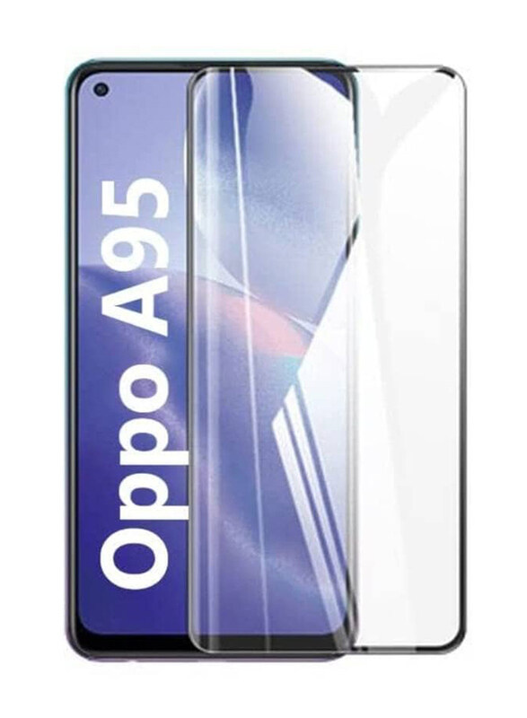 

Generic Oppo A95 5g 2021 9H Hardness Full Coverage Tempered Glass Screen Protector, Clear/Black