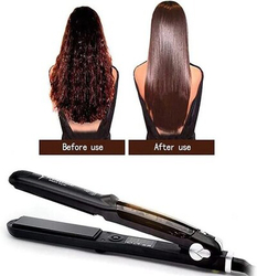 The Mohrim 3-In-1 Professional Steam Hair Straightener Flat Iron, Black