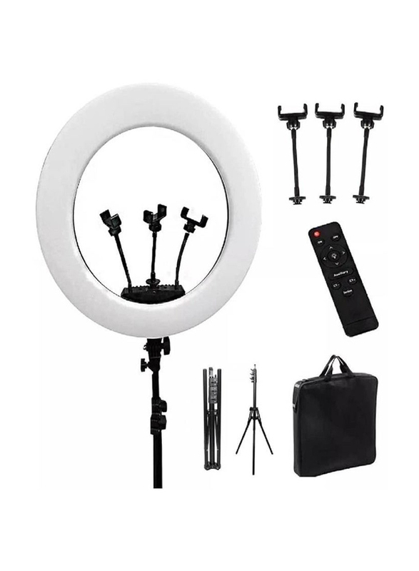 21 Inch Selfie LED Photography Lighting Video Studio Ring Light for Youtube Live Stream Photo, Black/White