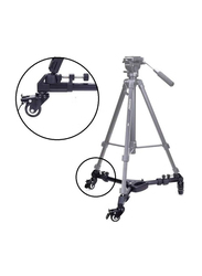 Wheels Universal Foldable Dolly Base Stand for Tripod, Black