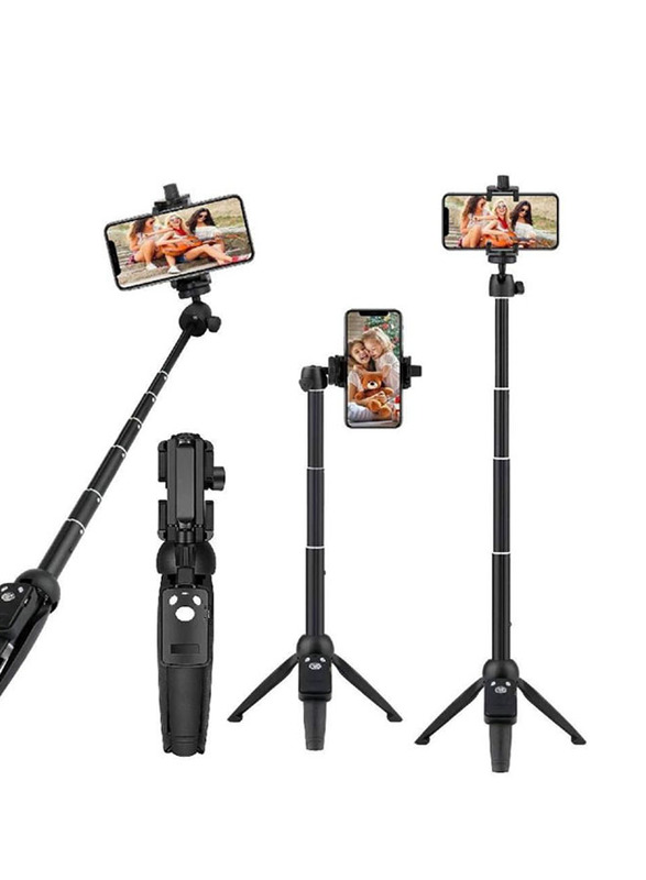 

Generic Extendable Selfie Stick Phone Tripod with Wireless Remote Shutter, Black