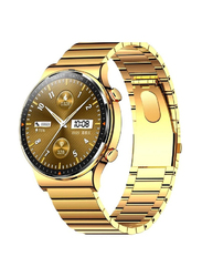 Haino Teko Germany Full Touch Screen Stainless Steel Bluetooth Call IP68 Waterproof Smartwatch, Gold