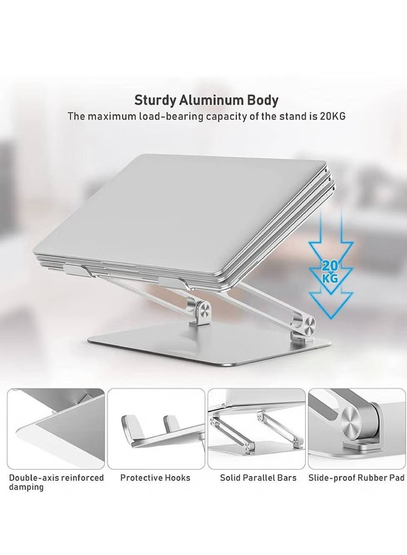 Adjustable Laptop Stand, Silver