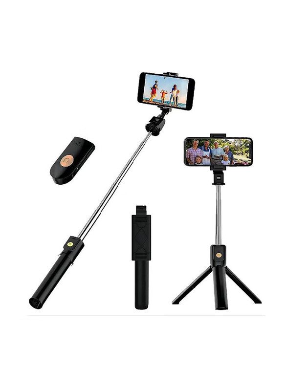 

Generic Vecolla Extendable Selfie Tripod Stick with Detachable Wireless Remote for Smartphones, Black