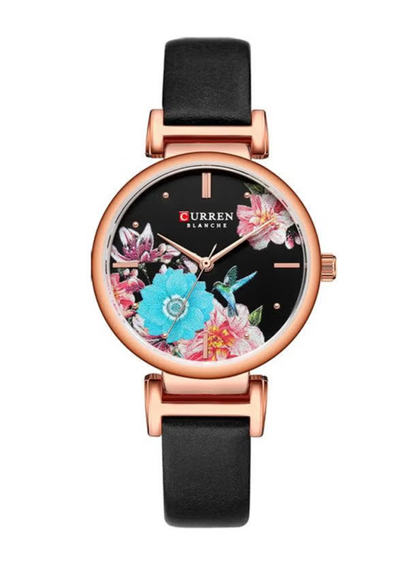 Curren Analog Chronograph Watch for Women with Alloy Band, Water Resistant, J3813BR-KM, Black-Multicolour