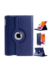 Apple Ipad 10.2/10.5 inch Leather 360 Degree Rotating Stand Folio Mobile Phone Case Cover, Blue