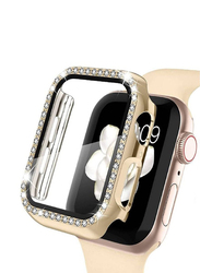 Diamond Watch Cover Guard with Shockproof Frame for Apple Watch 41mm, Gold