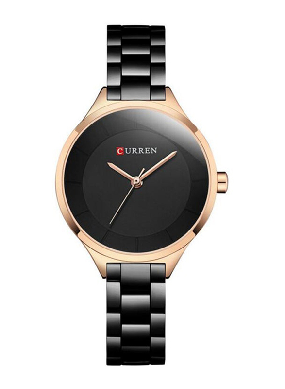 Curren Analog Watch for Women with Alloy Band, 9015, Black