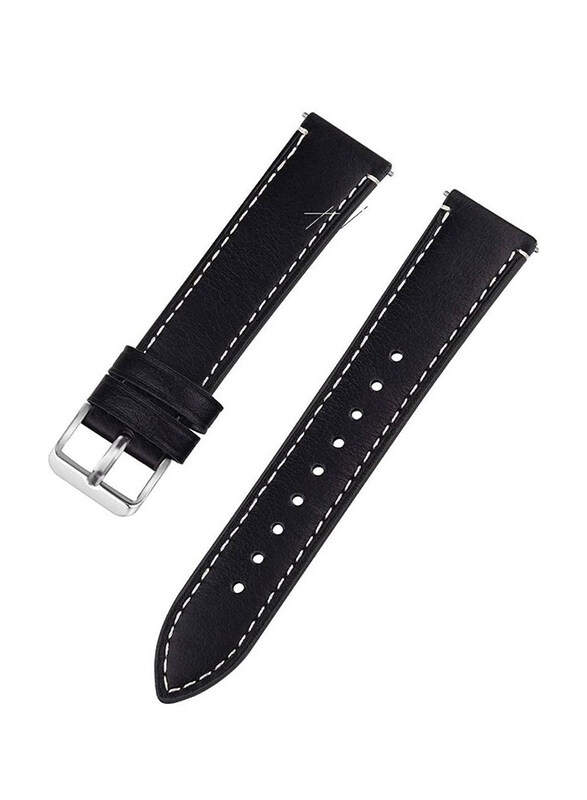 

Generic Quick Release Leather Watch Strap for 20mm, Black