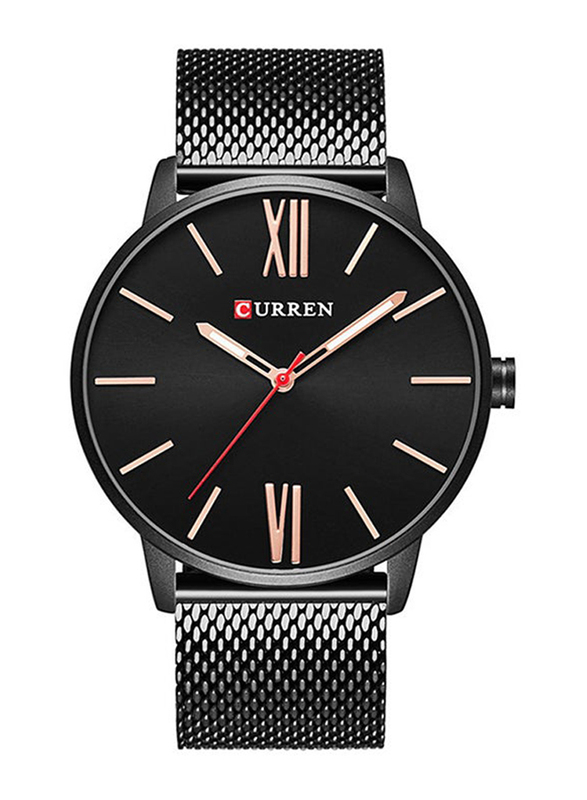 Curren Analog Watch for Men with Stainless Steel Band, NNSB03707788, Black