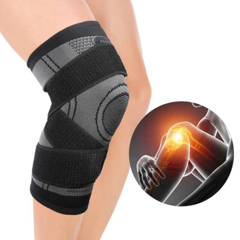 

Generic Sports Knee Brace Patella Support Protector Knee Wrap, Black/Grey