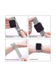 Replacement Milanese Loop Strap for Apple iWatch Series Band 42/44mm, Silver