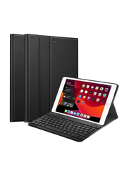 Ntech Magnetically Detachable Wireless English Keyboard with Protective Smart Cover for iPad 10.2" (2020 8th Gen/ 2019 7th Gen), Black