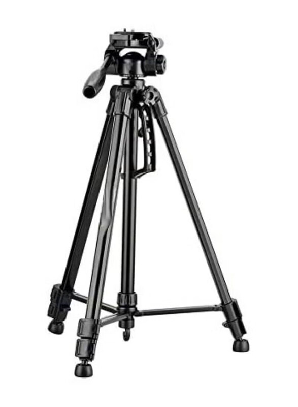 Aluminium Tripod with 3 Way Pan Tilt Head for Camera, Black