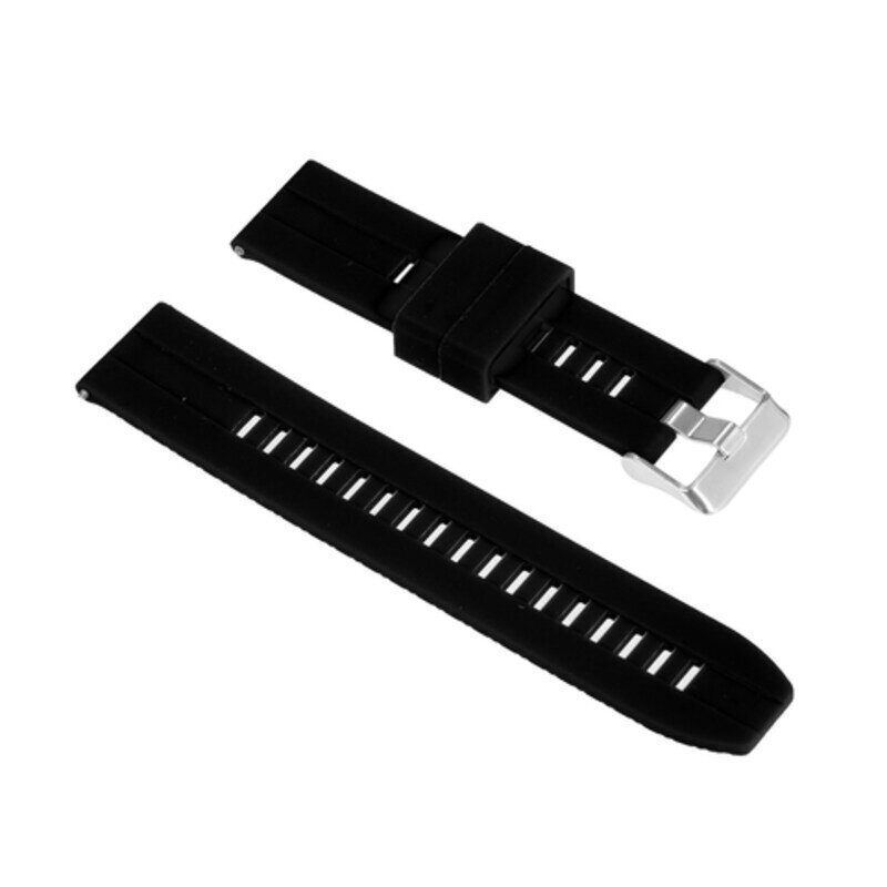 22mm Silicone Quick Release Watch Strap Band with Buckle Soft Breathable Wristband for 22mm Traditional & Smartwatch, Black