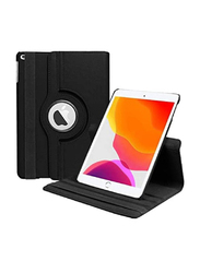 Apple iPad 10.2"/10.5-inch Leather 360-Degree Rotating Stand Folio Flip Tablet Case Cover, Black