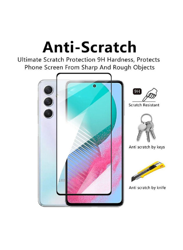 HYX 9H Hardness Full Glue HD Clarity Bubble Free Tempered Glass Screen Protector for Samsung Galaxy M54, Clear