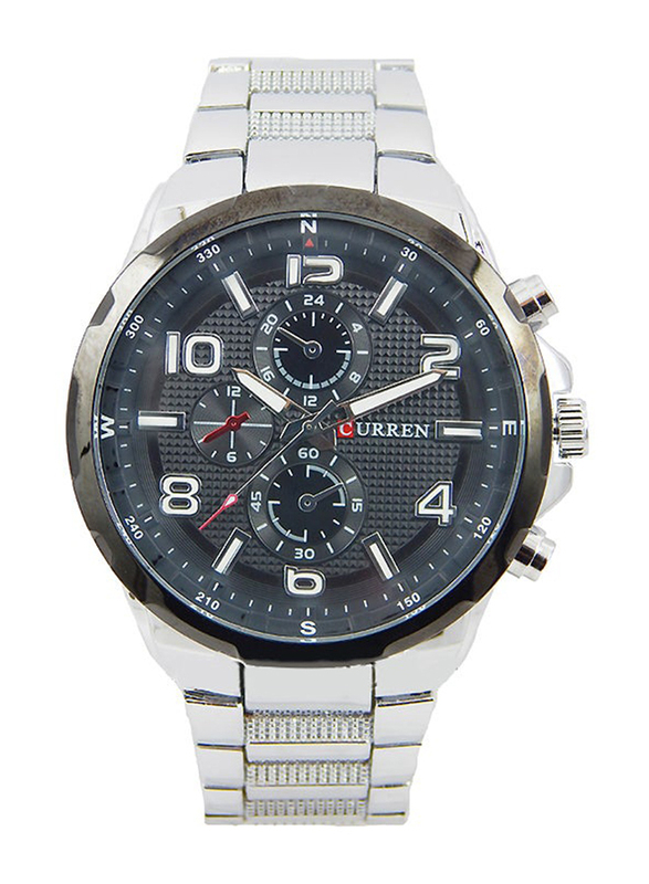 Curren Analog Watch for Men with Stainless Steel, 8276, Silver-Grey