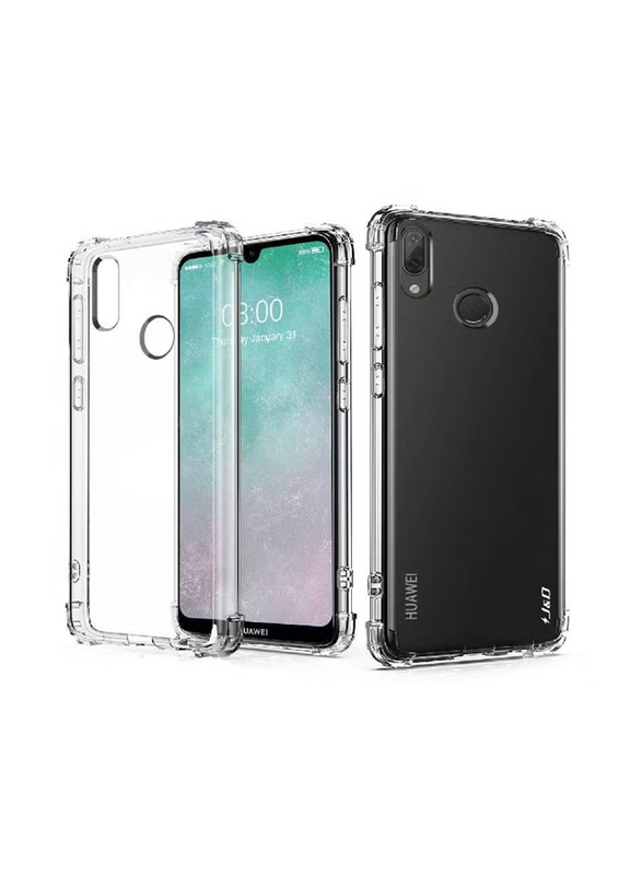 Huawei Y7 Prime 2019 Transparent Crystal Clear Shockproof TPU Bumper Cell Mobile Phone Case Cover, Clear