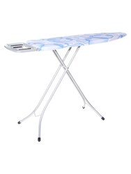 Portable Foldable Ironing Board with Steam Iron Rest, Blue/White