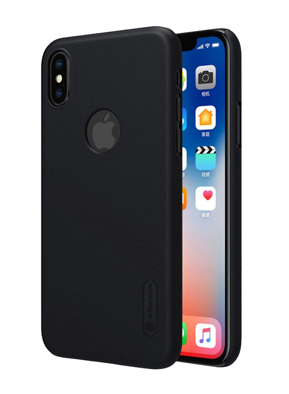 Nillkin Apple iPhone X Frosted Shield Back Cover Mobile Phone Case Cover with Screen Guard, Black