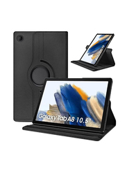 Samsung Galaxy Tab A8 10.5-Inch 2021 360 Degree Rotating Stand (Auto Sleep/Wake) Folio Leather Smart Tablet Case Cover, Black