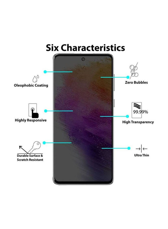 Samsung Galaxy A13 5G Anti Scratch Bubble Free Privacy Tempered Glass Mobile Phone Screen Protector, Black