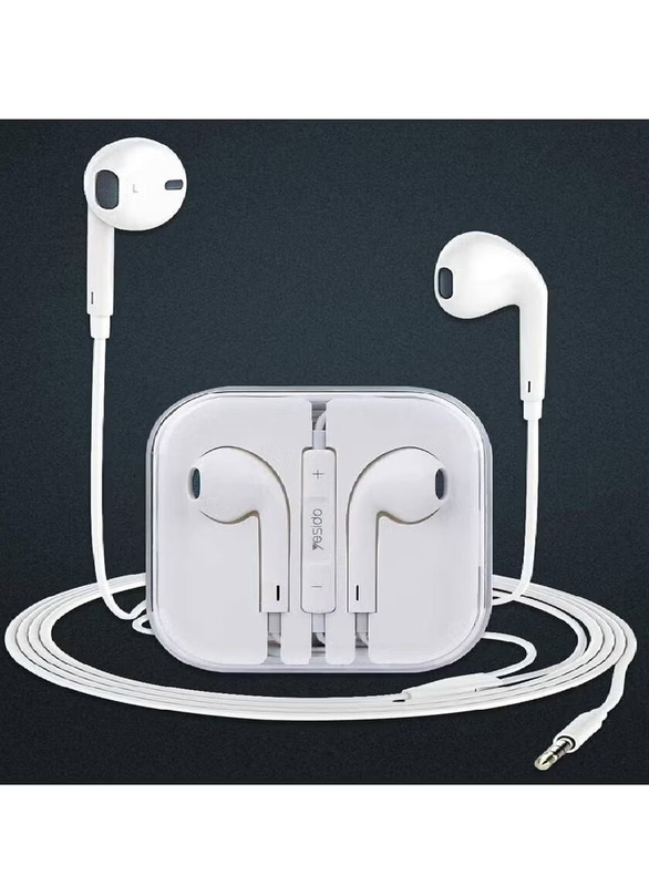 3.5mm Wired Universal Headset with Mic for iPhone and Android Smartphones, White