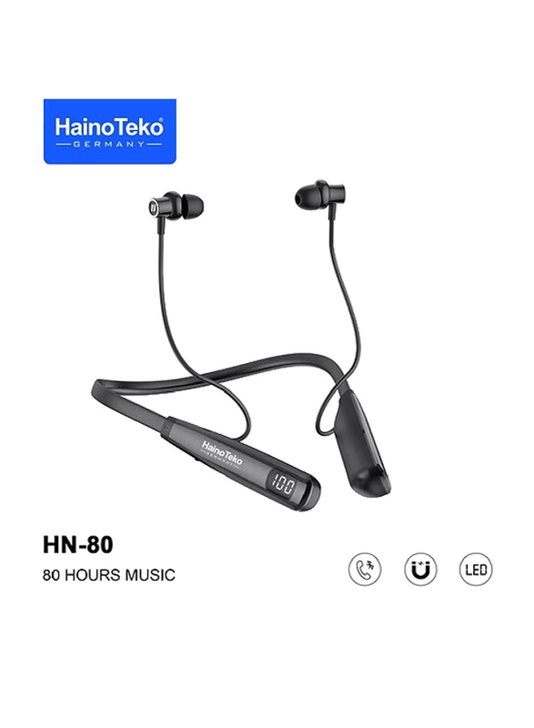 Haino Teko Germany ENC HN-80 Wireless Bluetooth Neckband Earphone, Black
