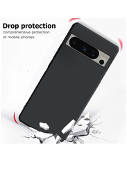 Olliwon Google Pixel 8 Pro Protective Flexible Silicone TPU Slim Ultra Mobile Phone Back Case Cover, Black