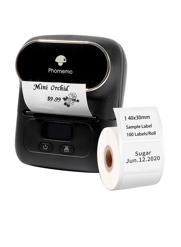 Phomemo M110 Bluetooth Portable Thermal Mini Label Printer, Black