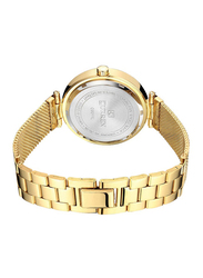 Curren Analog Watch for Women with Alloy Band, Water Resistant, 9011, Gold