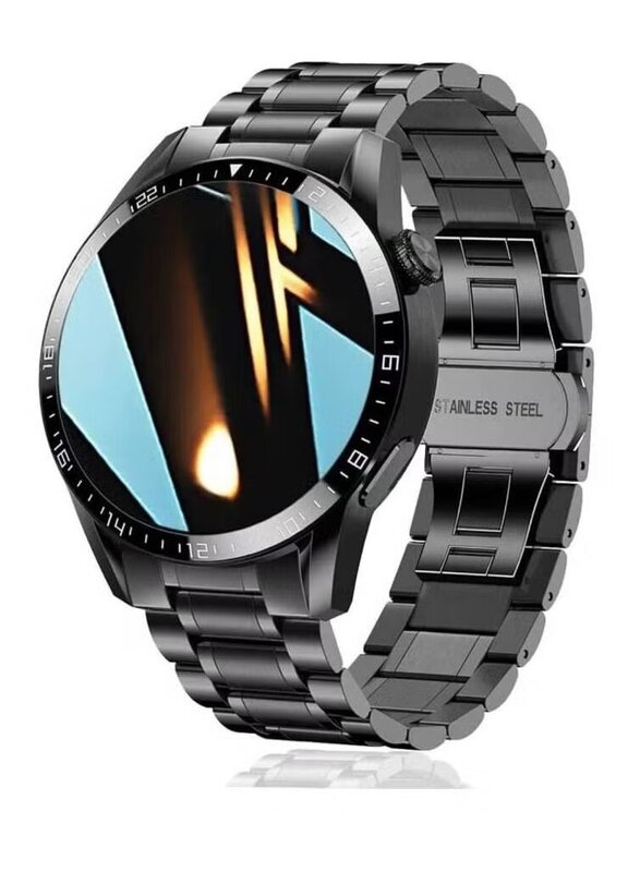 Zoomee Stainless Steel Waterproof Fitness Smartwatch, Black