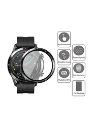5D Full Curved Tempered Glass Screen Protector for Huawei Watch GT3 42mm, Clear/Black