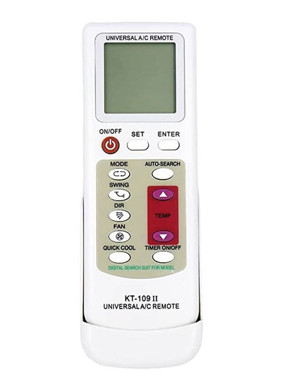 Universal Air Conditioner Remote KT-109 II Easy Setup & Connection, White