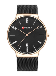 Curren Analog Watch for Men with Stainless Steel Band, 652LM044 230, Black