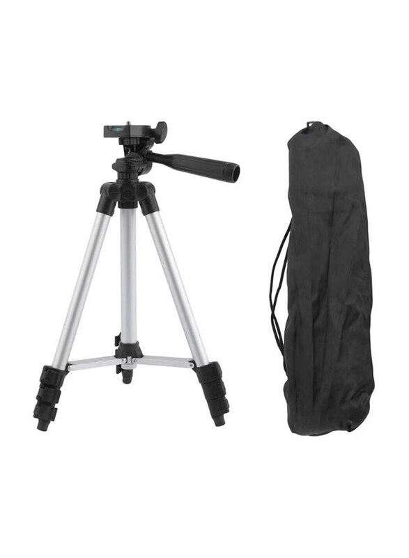 Foldable Aluminium Alloy Tripod Stand for Camera, Silver