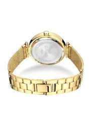 Curren Analog Watch for Women with Stainless Steel Band, Water Resistant, 9011, Gold-White