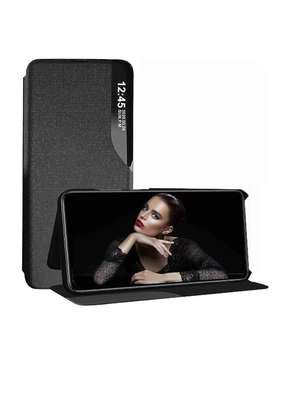 

Case Me Xiaomi Mi 12 Pro/Mi 12s Pro Protective Windows Smart View Flip Foldable Kickstand Mobile Phone Case Cover, Black