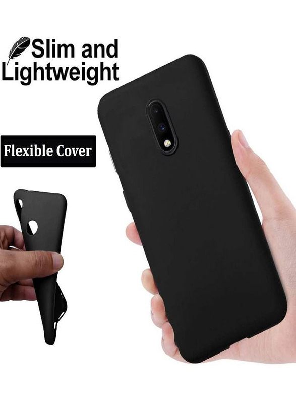 OnePlus 7 Ultra-Thin Silicone Full Body Protection Mobile Phone Case Cover, Black