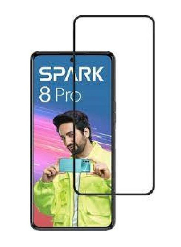 Tecno Spark 8 Pro Edge to Edge Tempered Glass Screen Protector, Clear