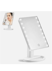 Touch Screen Vanity Mirror with LED Brightness Light, White