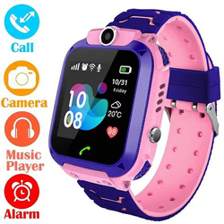 Amerteer Kids Smart Watch with Tracker, Sops Anti-Lost Alarm, Sim Card Slot, Touch Screen, Pink