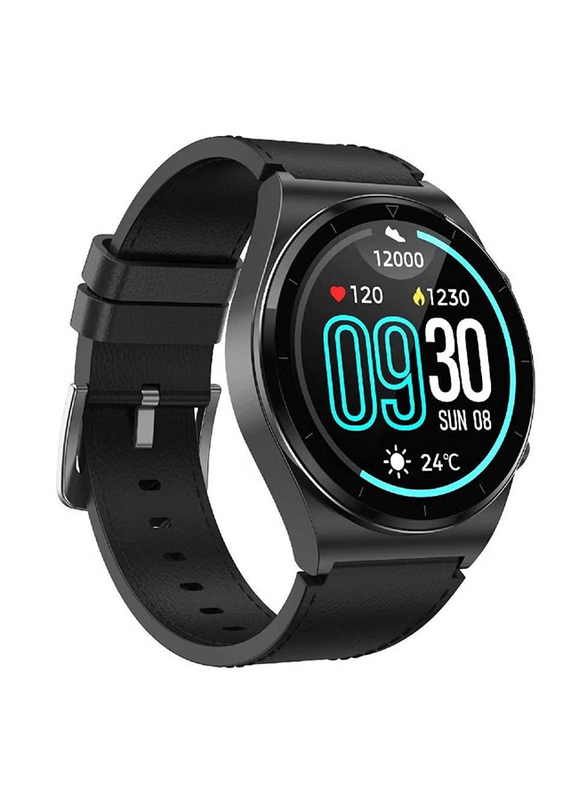 G-Tab GT3 Smart Watch with Bluetooth Calling Large Battery Heart Rate Sleep Blood Pressure, Black
